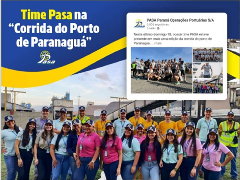 Peça sobre a participação do time PASA na Corrida do Porto de Paranaguá
